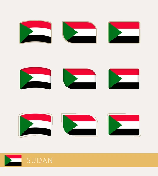 Vector Flags Sudan Collection Sudan Flags — Stok Vektör