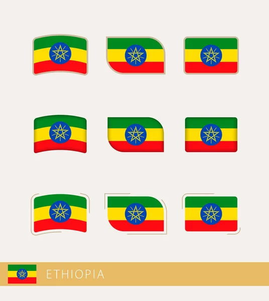 Vector Flags Ethiopia Collection Ethiopia Flags — Vector de stock