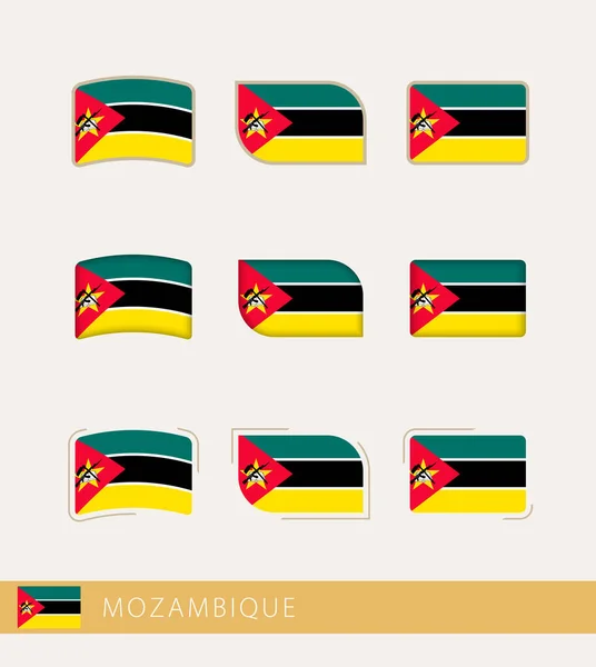 Vector Flags Mozambique Collection Mozambique Flags — Stock Vector