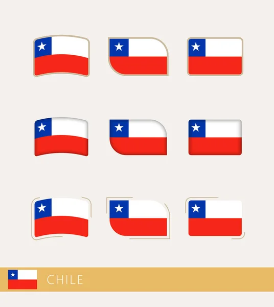 Vector Flags Chile Collection Chile Flags — Vettoriale Stock
