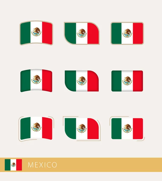 Banderas Vectoriales México Colección Banderas México — Vector de stock
