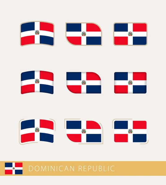 Vector Flags Dominican Republic Collection Dominican Republic Flags — Archivo Imágenes Vectoriales
