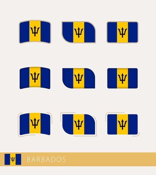 Vector Flags Barbados Collection Barbados Flags — Archivo Imágenes Vectoriales