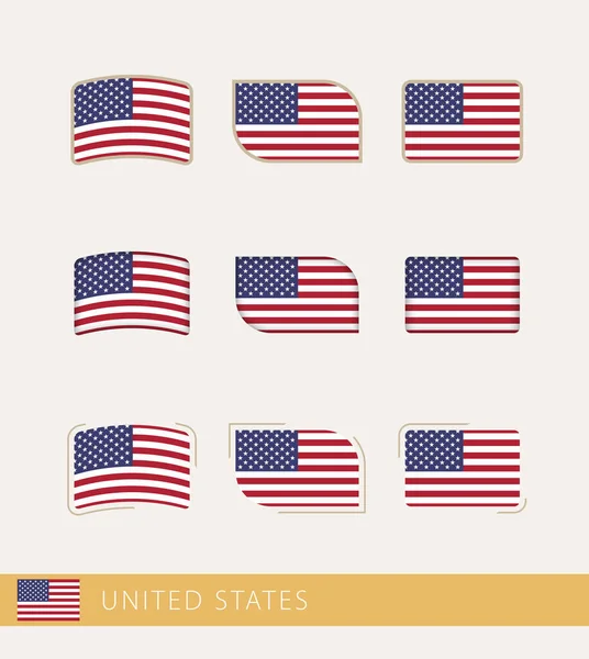 Vector Flags Usa Collection Usa Flags — Vector de stock