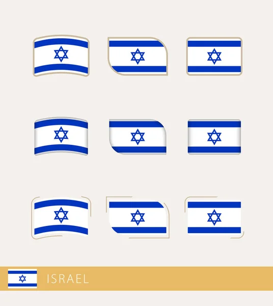 Flagi Wektorowe Izraela Kolekcja Flag Izraelskich — Wektor stockowy
