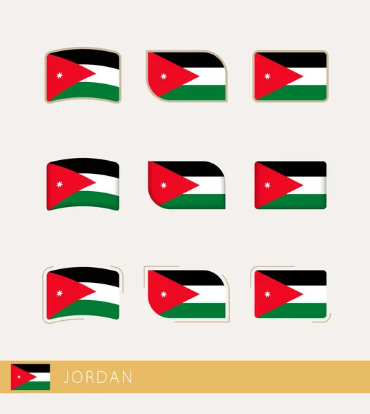 Vektorfahnen Jordaniens Sammlung Jordanischer Flaggen — Stockvektor