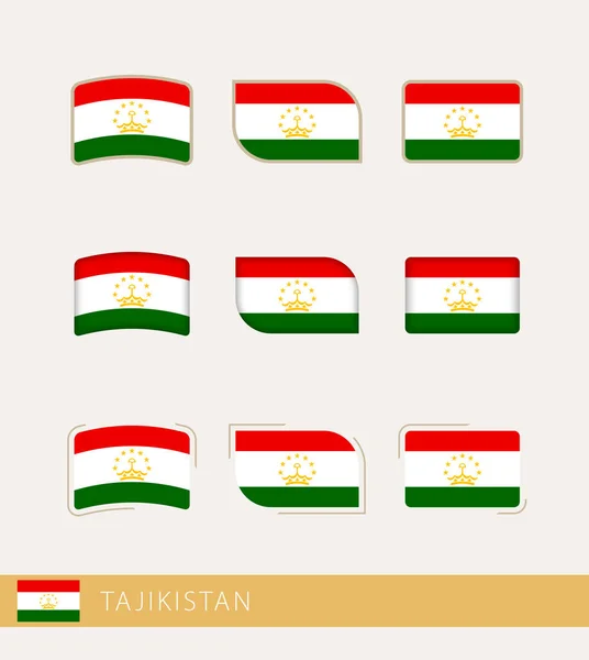 Vector Flags Tajikistan Collection Tajikistan Flags — Stock vektor