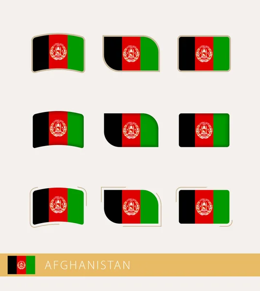 Vector Flags Afghanistan Collection Afghanistan Flags — Vettoriale Stock