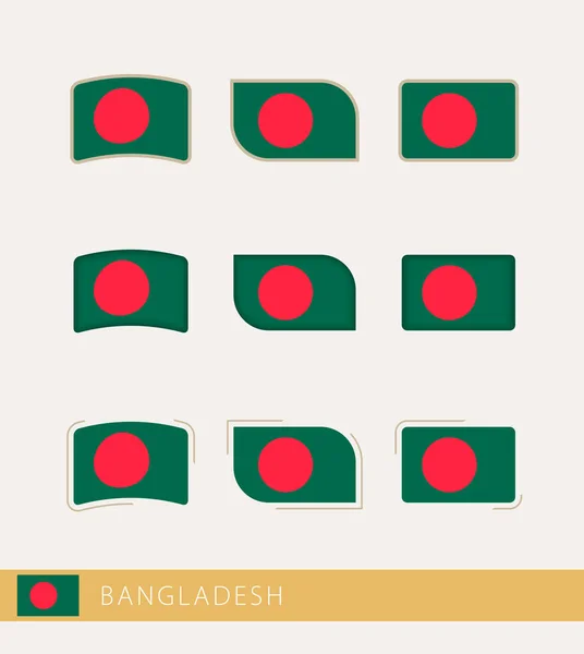 Vector Flags Bangladesh Collection Bangladesh Flags — стоковый вектор