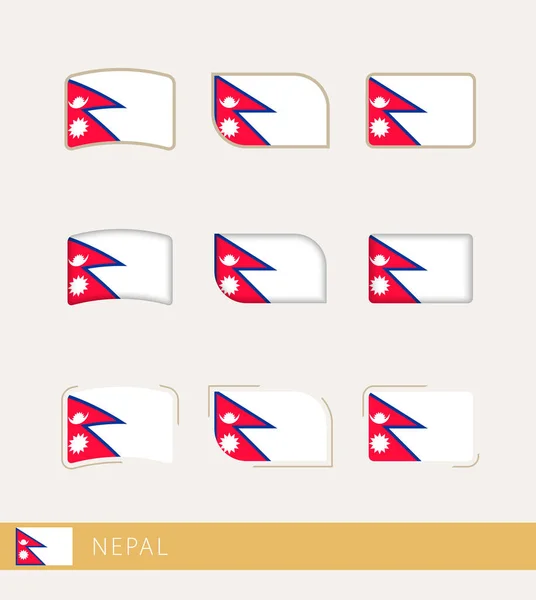 Vector Flags Nepal Collection Nepal Flags — Vector de stock