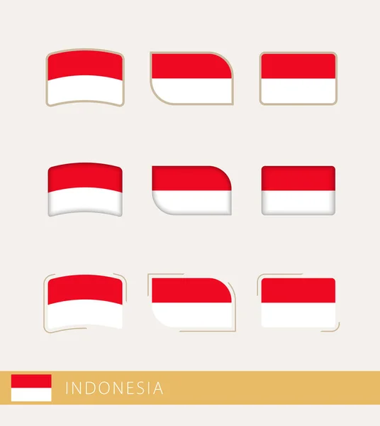 Vector Flags Indonesia Collection Indonesia Flags — Stock vektor