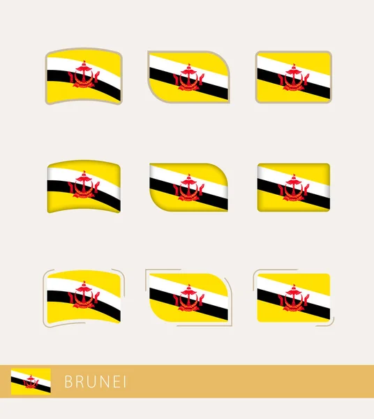 Vector Flags Brunei Collection Brunei Flags — Stock Vector