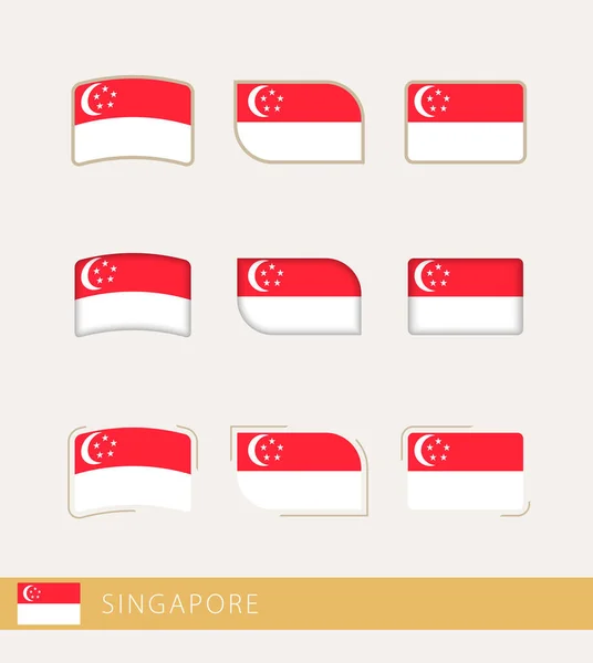 Vector Flags Singapore Collection Singapore Flags — Stockový vektor