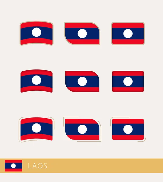 Vector Flags Laos Collection Laos Flags — Vector de stock
