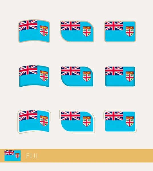 Vector Flags Fiji Collection Fiji Flags — ストックベクタ
