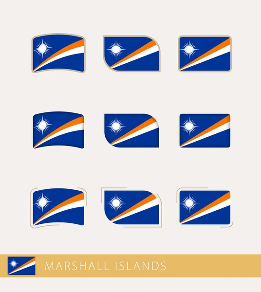 Vektor Flaggen Der Marshallinseln Sammlung Von Flaggen Der Marshallinseln — Stockvektor