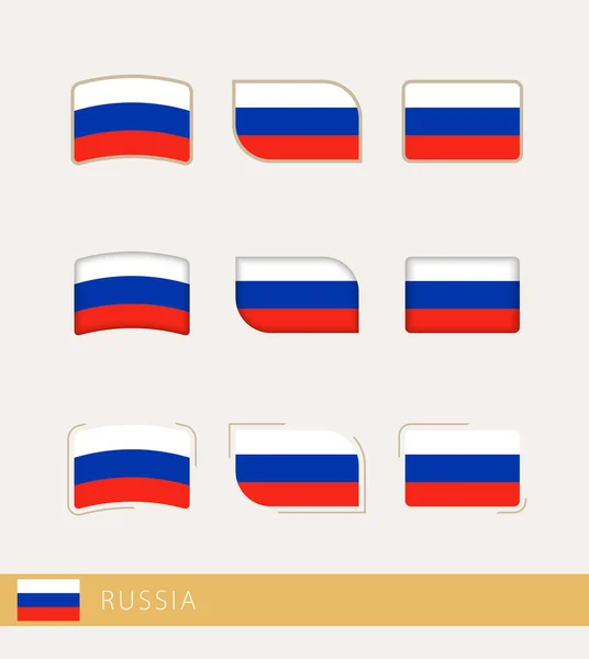Venäjän Vektoriliput Venäjän Lippujen Kokoelma — vektorikuva