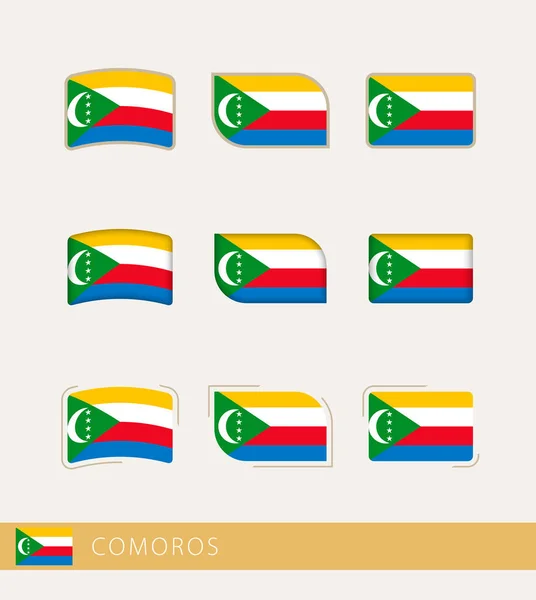 Vector Flags Comoros Collection Comoros Flags — Stock Vector