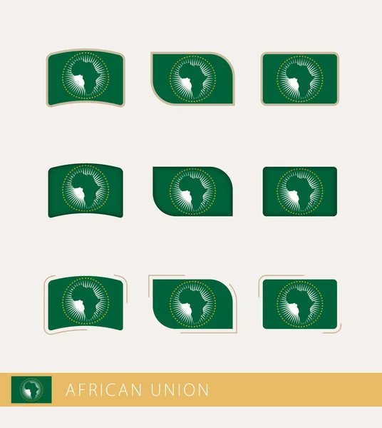Bandeiras Vectoriais União Africana Coleção Bandeiras União Africana —  Vetores de Stock