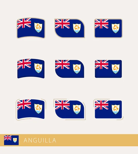 Bandeiras Vetoriais Anguilla Coleção Bandeiras Anguilla — Vetor de Stock