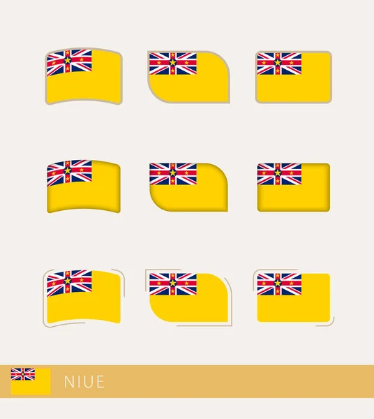 Drapeaux Vectoriels Niue Collection Drapeaux Niue — Image vectorielle