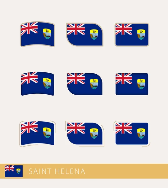 Bandeiras Vetor Santa Helena Coleção Bandeiras Santa Helena — Vetor de Stock