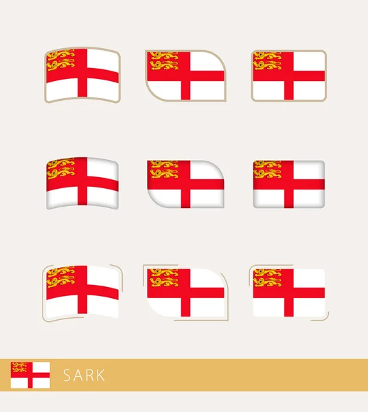 Vector Flags Sark Collection Sark Flags — Stockvector