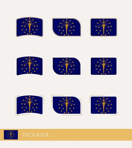 Σημαίες Διάνυσμα Της Ιντιάνα Συλλογή Από Σημαίες Της Ιντιάνα — Διανυσματικό Αρχείο