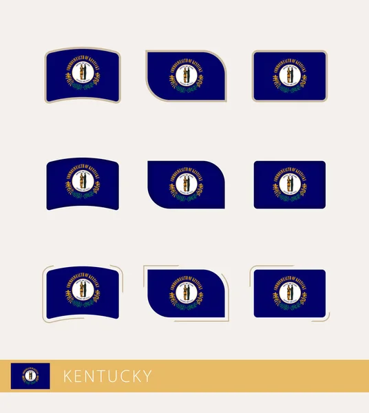 Vector Vlaggen Van Kentucky Verzameling Van Kentucky Vlaggen — Stockvector