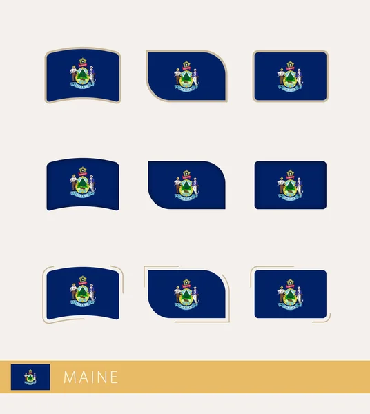 Bendera Vector Maine Koleksi Bendera Maine - Stok Vektor