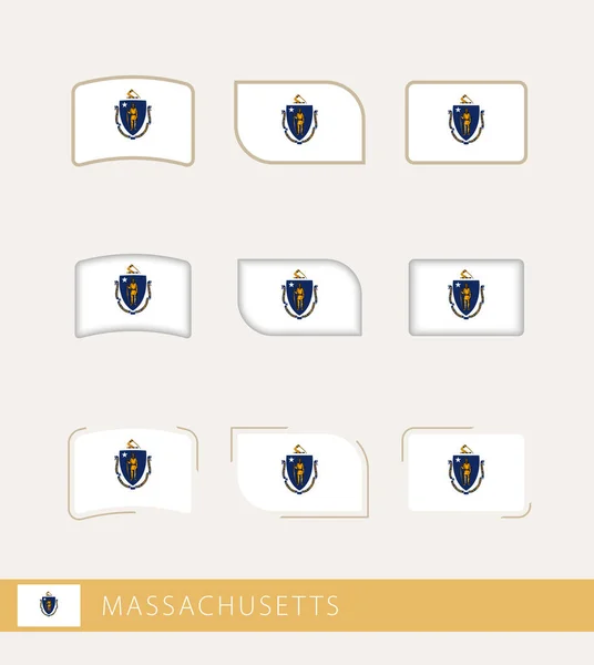 Vector Flags Massachusetts Collection Massachusetts Flags — стоковый вектор