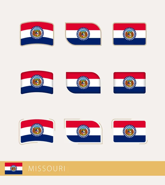 Vector Flags Missouri Collection Missouri Flags — Stockvector