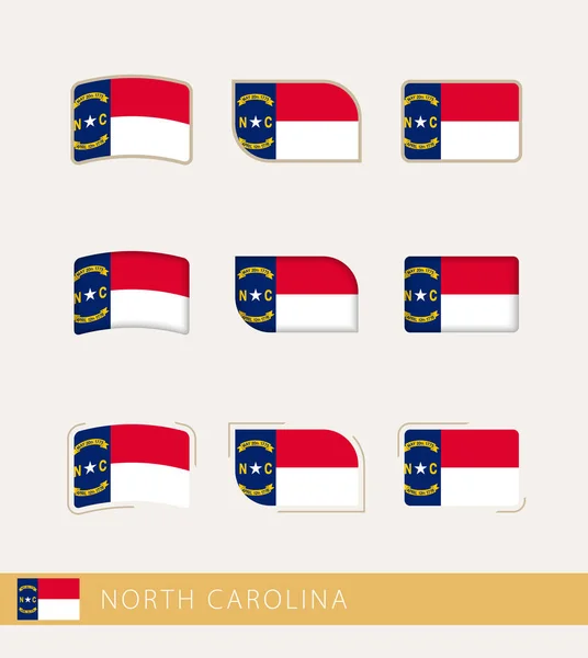 Banderas Vectoriales Carolina Del Norte Colección Banderas Carolina Del Norte — Archivo Imágenes Vectoriales
