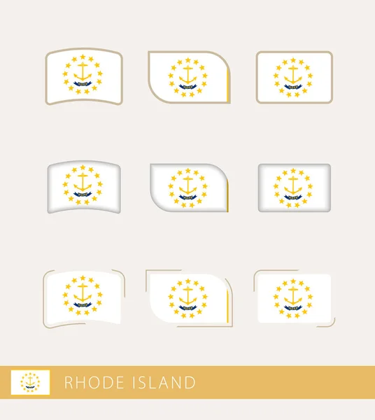 Vektorfahnen Von Rhode Island Sammlung Von Flaggen Von Rhode Island — Stockvektor