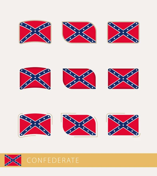 Vector Flags Confederate Collection Confederate Flags — Stock vektor