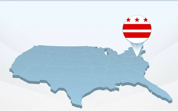 Staatskaart Van Het District Columbia Kaart Van Verenigde Staten Van — Stockvector