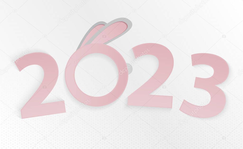 Chinese new year 2023 year of the Rabbit. Chinese Zodiac-Rabbit.