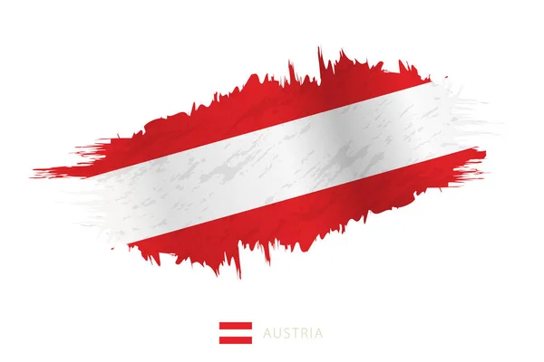 Målad Penseldrag Flagga Österrike Med Viftande Effekt — Stock vektor