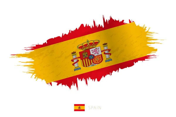 Painted Brushstroke Flag Spain Waving Effect — Stock Vector