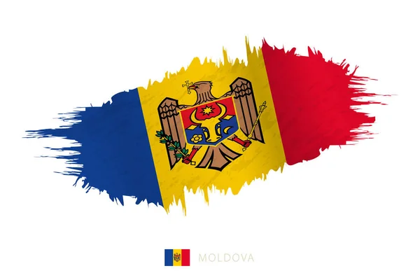 Pincelada Bandera Moldavia Con Efecto Ondulante — Archivo Imágenes Vectoriales