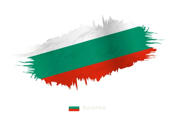 Målade Penseldrag Flagga Bulgarien Med Viftande Effekt — Stock vektor