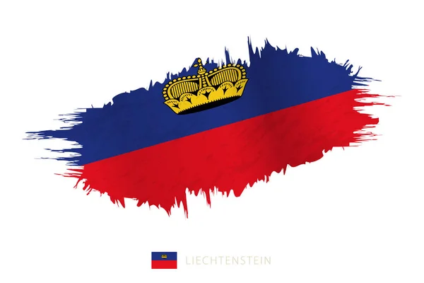 Drapeau Peint Brushstroke Liechtenstein Avec Effet Ondulant — Image vectorielle