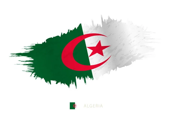 Bemalte Pinselstrich Flagge Algeriens Mit Wehender Wirkung — Stockvektor