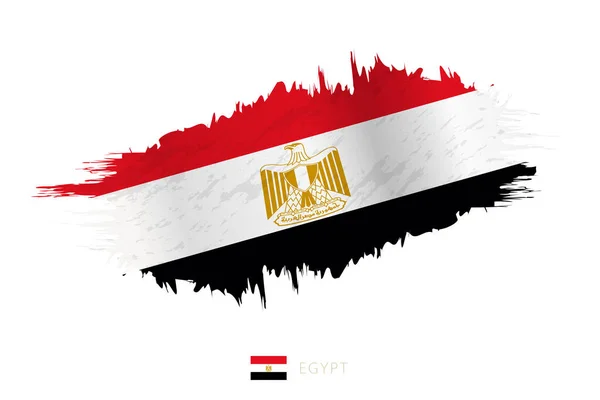 Pincelada Bandera Egipto Con Efecto Ondulante — Vector de stock