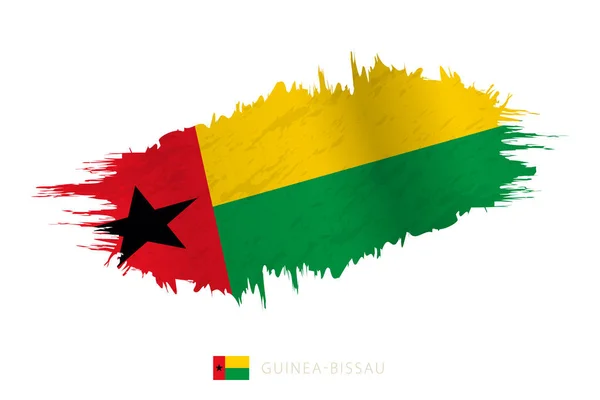Painted Brushstroke Flag Guinea Bissau Waving Effect — Stock Vector