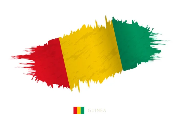 具有挥动效果的几内亚彩绘笔划旗 — 图库矢量图片