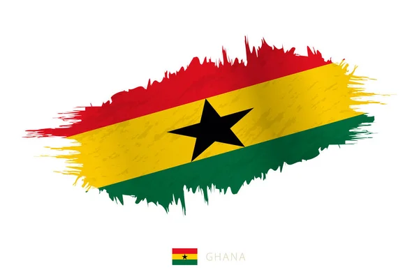 Painted Brushstroke Flag Ghana Waving Effect — Stock Vector