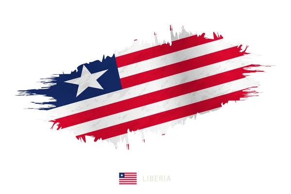 Liberya Nın Sallama Efektiyle Boyanmış Fırça Darbesi Bayrağı — Stok Vektör