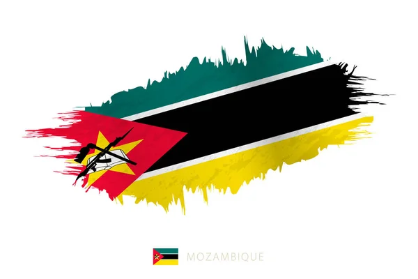 Ζωγραφισμένη Σημαία Της Μοζαμβίκης Κυματιστή Ισχύ — Διανυσματικό Αρχείο