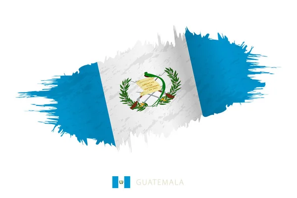 Drapeau Peint Brushstroke Guatemala Avec Effet Ondulant — Image vectorielle